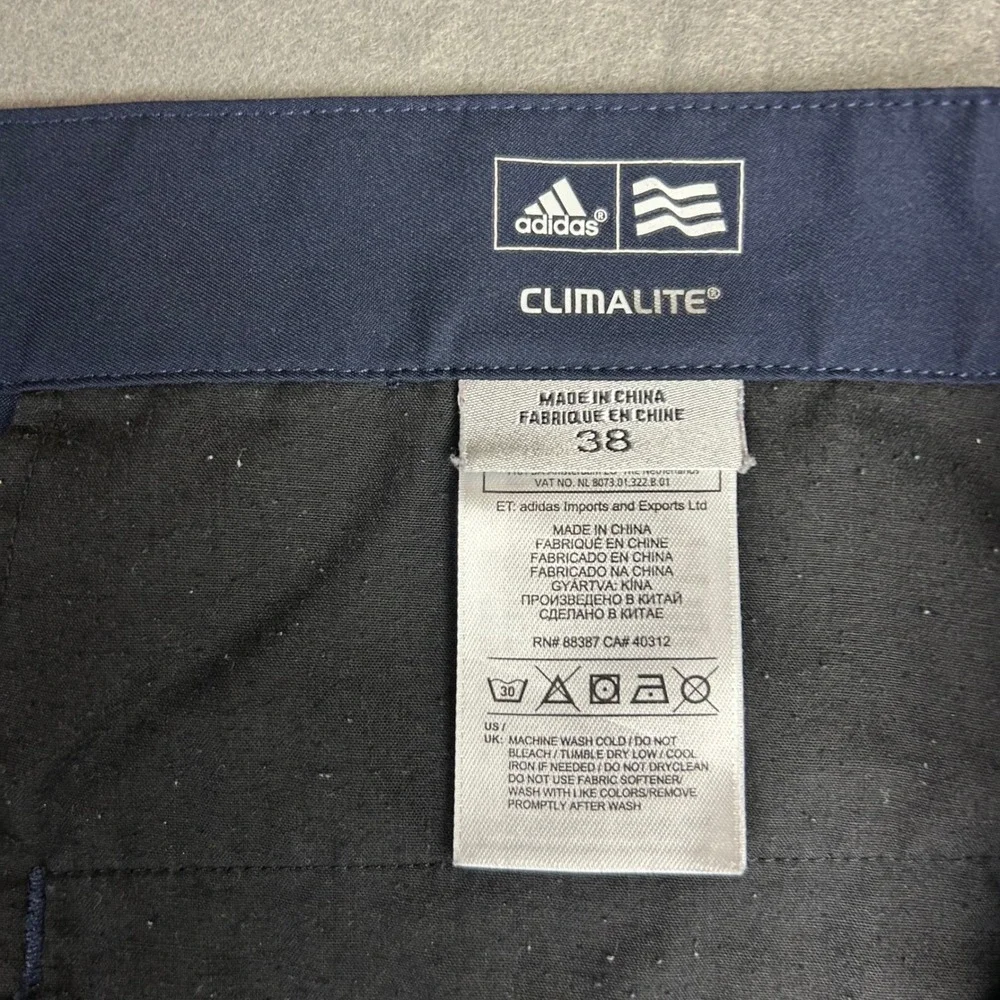 Adidas Golf Shorts Mens 38 Navy Blue Climalite Pleated Performance AE7005